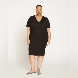 Universal Standard Black Teresa Liquid Jersey V-Neck Dress XS 10-12